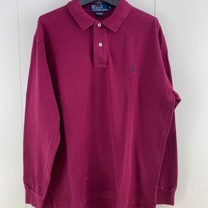 Polo by Ralph Lauren Med maroon long sleeve polo